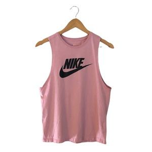 Nike Women's High Neck Muscle Logo Tank in Blush Pink - Women's Medium